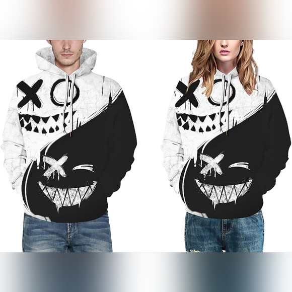 New Men's Graphic Drawstring Hoodie Sweater Multiple Sizes - Picture 4 of 4